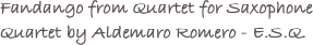 Fandango from Quartet for Saxophone Quartet by Aldemaro Romero - E.S.Q.